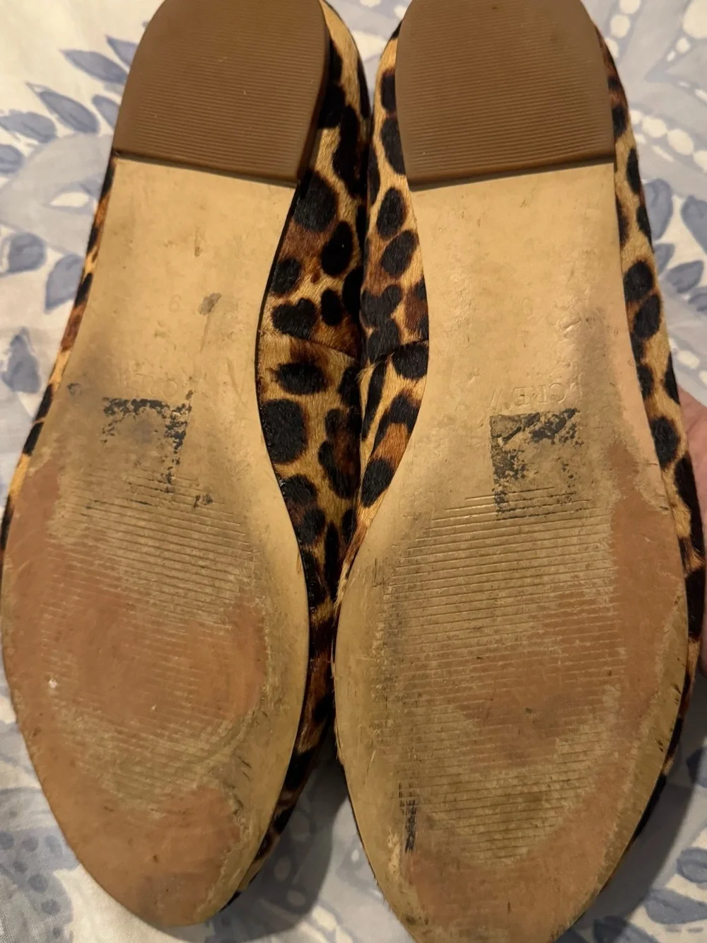 J. Crew Leopard-Print Slip On Flats in Tan and Black
